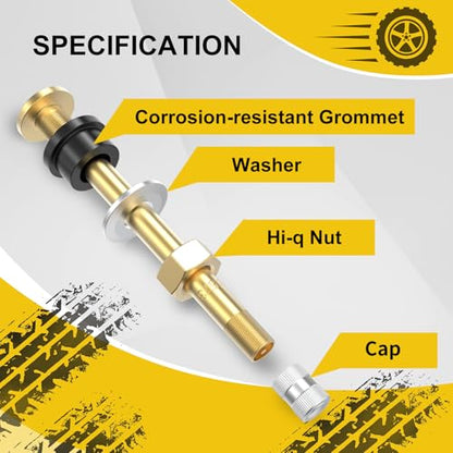 10 Piece TR573 Brass Valve Stems for Commercial Vehicles. Fits 0.748" Valve Hole Dia, Length 4.49'', Brass Colour - size: TR573 10pcs