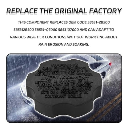 Brake Master Cylinder Reservoir Tank Cap Brake Fluid Cap Replacement OEM 58531-07000 & 585312B500 Compatible with Hyundai Accent Azera Elantra Santa Fe Sonata Tucson Kia Optima Soul Sorento