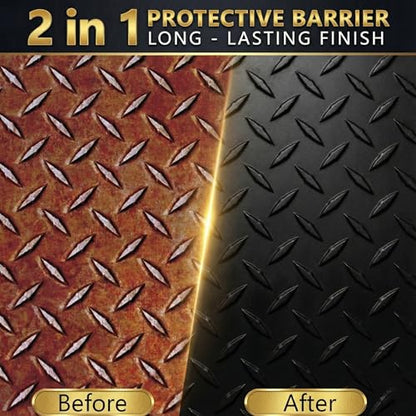 2-in-1 Rust Converter & Metal Primer - 1 Gallon Black Rust Paint Inhibitor for Metal, Ultra Car Rust Reformer & Encapsulator, Long-Lasting Anti Rust Conversion Coating, Heat Resistance - size: 128 Fl Oz (Pack of 1)