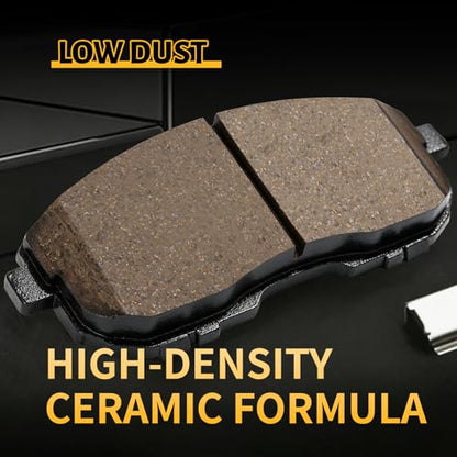 Ceramic Front Brake Pads Set Compatible with Nissan Altima/Cube/Juke/Sentra/Maxima/Versa/ 350Z,For INFINITI G35/ I35/ I30,For 2009-2014 Suzuki SX4/2012 SX4 Crossover (D815) - color: HZ815
