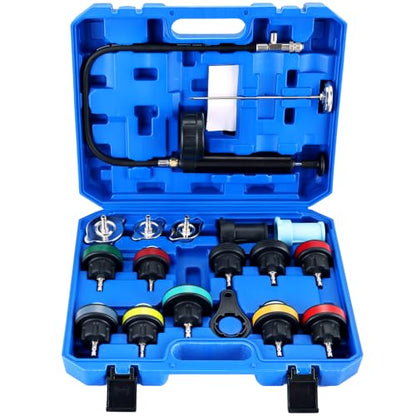 DASBET 18PCS Radiator Pressure Leakage Tester Tool Kit (Blue) - color: Blue