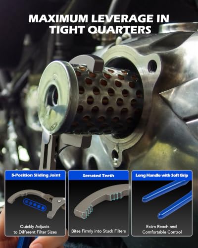 OMT 9pc Oil Filter Wrench Set, Universal 3-Jaw Removal Tool - size: Classical