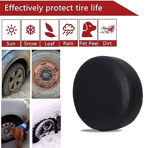 BESULEN Tire Covers 4 Pack, Oxford Wheel Covers for RV Truck SUV Trailer Camper, Waterproof Anti-UV Sun Tire Protectors, Universal Fit 21-23 Inch Tire Diameter, Travel Spare Wheel Covers - size: 21"-23"