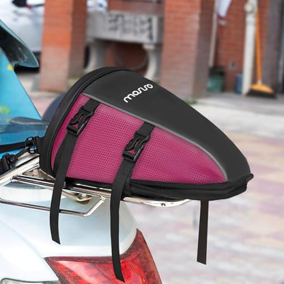 MOSISO Motorcycle Tail Bag Waterproof Polyester Storage Saddle Bag,Rose Red - color: Rose Red