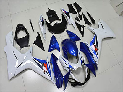 YTL White Blue Full Fairing Fit for Suzuki 2011-2026 GSXR 600/750 - color: 012 White Blue