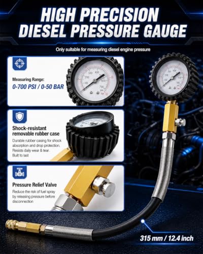 47PCS Compression and Leak Down Tester Kit for Diesel & Petrol