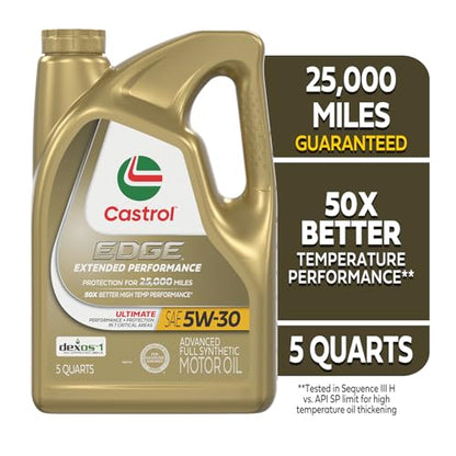 Castrol EDGE Extended Performance 5W-30 Advanced Full Syn Motor Oil, 5 Qt - size: 5 quarts