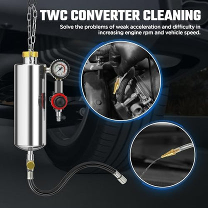 Fuel Injector Cleaner Kit, Non-dismantle Automotive Fuel System Cleaning Kit 1000ML 150PSI Fuel Injector Cleaning Kit for Gasoline Car Intake Valve/Throttle Body/Catalytic Converter Cleaning