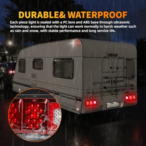2PCS LED Trailer Tail Lights, 36 LED Triple Function Waterproof - color: Tail Lights-B