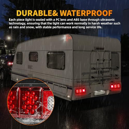 2PCS LED Trailer Tail Lights, 36 LED Triple Function Waterproof - color: Tail Lights-B