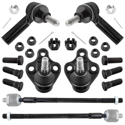 K9756 ES2382 EV303 Front Inner & Outer Tie Rod Ends Lower Ball Joints for Chevrolet Prizm 1998-2002 Geo Prizm 1996-1997 Toyota Corolla 1996-2002, Pack of 6