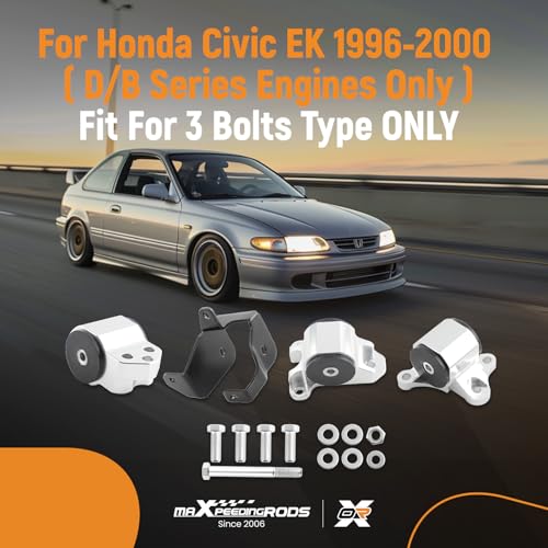 maXpeedingrods 4PCS Engine Trans Mount Kit for Honda Civic EK B Series - style: for Honda Civic EK 1996-2000