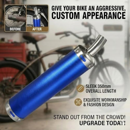 BADASS SHARKS Universal Motorcycle Exhaust Muffler Blue 22mm 2-Stroke - color: Blue