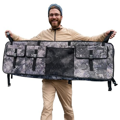 Heavy-Duty UTV ATV Double Gun Rack Roll Cage Organizer Bag - Padded Rifle Case with Extra Storage Compatible with Polaris Ranger, Can-Am, Honda, Yamaha, Kawasaki UTVs (Fits 2 Guns) - color: Camo Phython