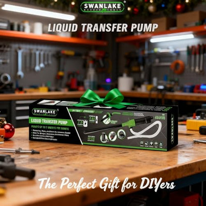 SWANLAKE Portable Battery Powered Fuel Transfer Pump, 2.4 GPM Liquid Transfer Pump for Gasoline, Siphon Pumps for Gas Can, Tank, Water-Transfer