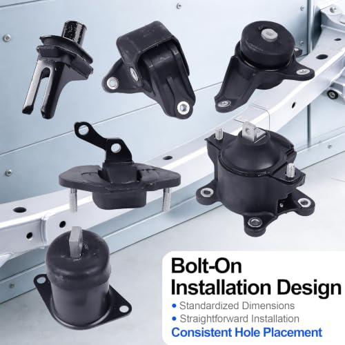 6PCS Engine Motor Mount Set Compatible with Accord TSX 2.4L 08-14 - size: 2008-2012 Honda Accord L4 2.4L