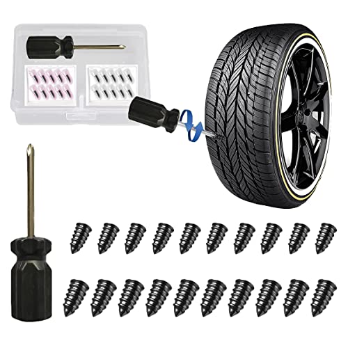 GradCap Tire Repair Rubber Screws with Storage Box for Car 20 Pcs (10S/10L)