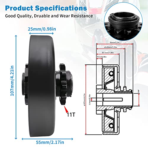 Go Kart Clutch 5/8 Bore 35 Chain 11 Tooth Sprocket for Go Kart Mini Bike - size: 5/8" Bore 11T & 35 Chain