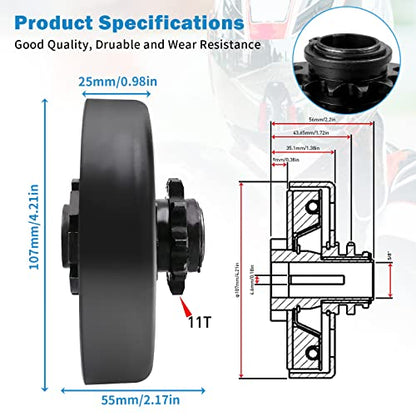 Go Kart Clutch 5/8 Bore 35 Chain 11 Tooth Sprocket for Go Kart Mini Bike - size: 5/8" Bore 11T & 35 Chain
