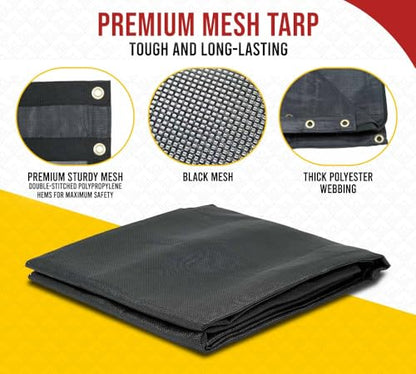 Mytee Products 7' x 22' Dump Truck Vinyl Coated Mesh Tarps Cover with 5 Inch 18oz Double Pocket - size: 7 ft x 22 ft