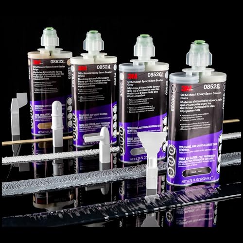 3M OEM Match Epoxy Seam Sealer 08526, Gray, 200 ml, Automotive Two-Part Epoxy, Medium-Bodied, Fast Cure, for Automotive Bare Metal or Primed Surfaces - color: Gray