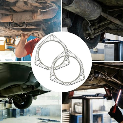 3.5 Inch Exhaust Gasket 3-Bolt 89mm Flange High Temperature Graphite - size: 3.5 in