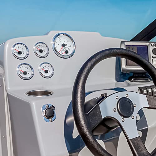 ARTILAURA 𝗚𝗣𝗦 𝗦𝗽𝗲𝗲𝗱𝗼𝗺𝗲𝘁𝗲𝗿 𝟬-𝟭𝟮𝟬𝗠𝗣𝗛 𝘄𝗶𝘁𝗵 𝗧𝗮𝗰𝗵𝗼𝗺𝗲𝘁𝗲𝗿 𝟴𝟬𝟬𝟬 𝗥𝗣𝗠 85mm 3-3/8" Boat GPS Speedometer Gauge with Antenna for Car Marine (White) - color: White, size: 120MPH and 8000RPM