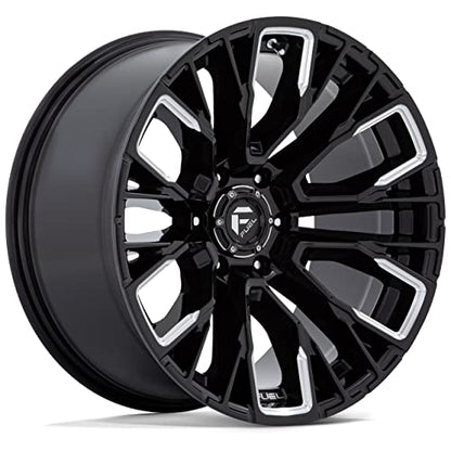 17x9 Fuel D849 Rebar Gloss Black Milled Wheel 6x5.5 (-12mm) - color: GLOSS BLACK MILLED, size: 17X9,6X5.5,-12mm