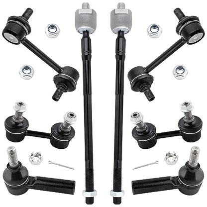 BOXI 8pcs Suspension Kit Front Rear Sway Bar Link Outer Inner Tie Rod Ends Fit 1993-2002 For Toyota Corolla / K9545 K90124 EV303 ES2382