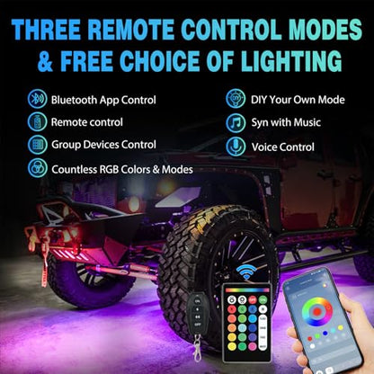 Nilight RGBW LED Rock Lights Kit 4 Pods 22 LEDs Wide Angle Lighting - color: RGBW 22LED, size: 4 Pods