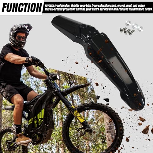 Dirt Bike Front Fender,Dirtbike Front Fender for Sur Ron/Surron/Light Bee/X160/X260, Black (Not Fits RST Fork) - style: Black