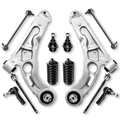 12Pcs Front Lower Control Arm Tie Rod End Sway Bar Link Suspension Kit Compatible with Jeep Cherokee 2014-2018 (FWD Only), Replaces K643179 K643180 K750704 Complete Front End Kit - size: 12Pcs Front Control Arm Suspension Kit FWD
