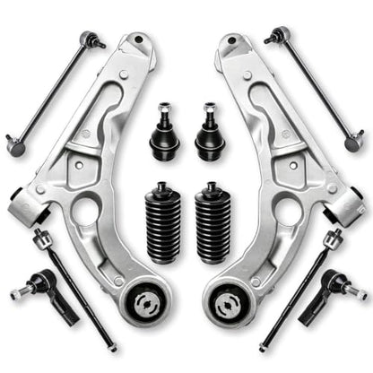 12Pcs Front Lower Control Arm Tie Rod End Sway Bar Link Suspension Kit Compatible with Jeep Cherokee 2014-2018 (FWD Only), Replaces K643179 K643180 K750704 Complete Front End Kit - size: 12Pcs Front Control Arm Suspension Kit FWD