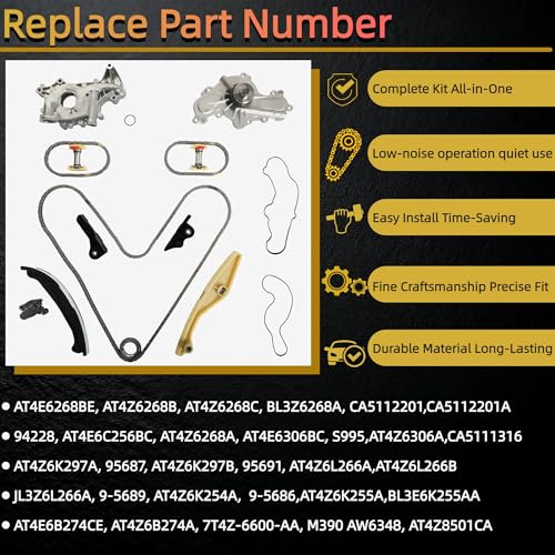 Timing Chain Kit with Water & Oil Pump for Ford Lincoln 3.5L 3.7L 11-19