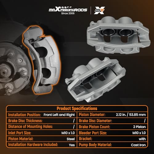 maXpeedingrods for 18-B5055 18-B5054 Front Disc Brake Calipers for Ram 1500 - size: 18-B5055+18-B5054