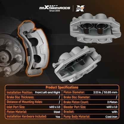 maXpeedingrods for 18-B5055 18-B5054 Front Disc Brake Calipers for Ram 1500 - size: 18-B5055+18-B5054