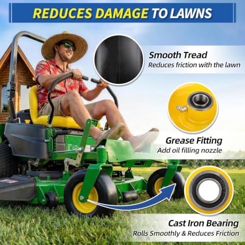 GICOOL 13x5.00-6 Flat Free Front Tire and Wheel for Zero Turn Mower, 2PK - size: 13x5.00-6 Flat-free Tire - 2 Pack