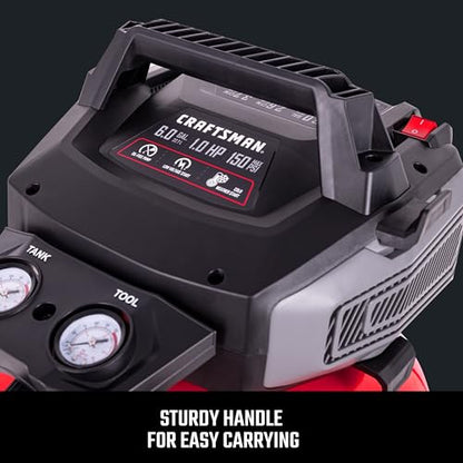CRAFTSMAN 6 Gallon 150 PSI Oil-Free Pancake Air Compressor CMXECXA02106410