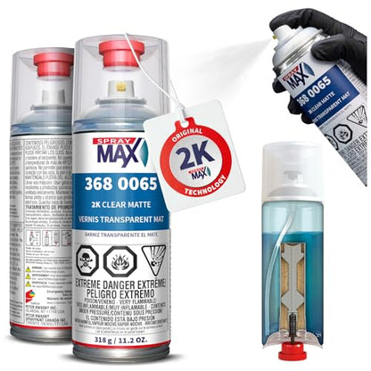 SprayMax 2K Matte Clear Coat | 2K Automotive Matte Clear Coat Spray Paint