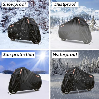 Waterproof Motorcycle Cover 190T 116 x 41 x 49 inches - size: 116 x 41 x 49 inches