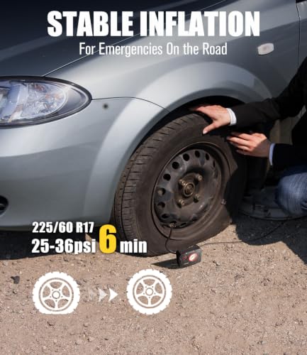 AVID POWER 12V Tire Inflator Portable Air Compressor, Lightweight