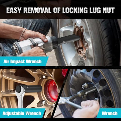 2-Piece 6 & 7 Wheel Lock Removal Kit, Spline Lug Nut Removal Tool - size: 6 & 7 Spline