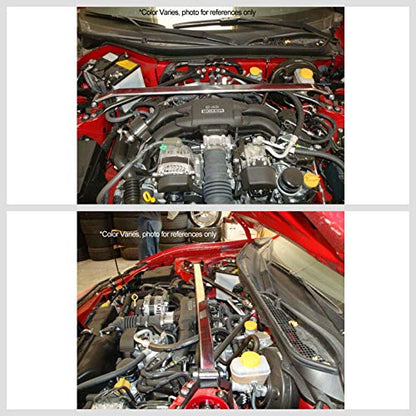 Megan Racing Front & Rear Upper Aluminum Polish Race Spec Strut Bar (MR-SB-SFR12FU-1P) (MR-SB-SFR12RU-1P)