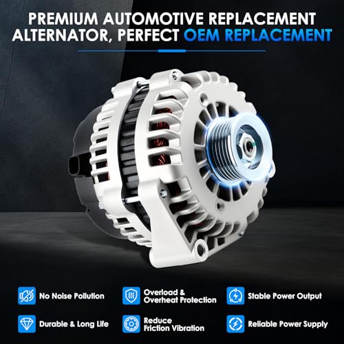 8302N6G1 Car Alternators Fit for Chevy Silverado 1500 HD, 500 Classic, Avalanche 1500, for GMC Sierra 1500, for Cadillac Escalade Automotive Replacement Alternator 10392759 15200268 400-12247 - size: #8302N-6G1 Alternator
