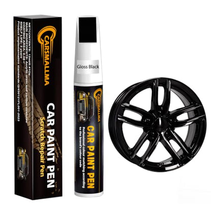 Gloss Black Rim Touch Up Paint for Toyota,Car Wheel Paint for Rims Scratch Repair Remover Pen 2 in 1,Wheel Touch Up Paint for Cars Quick and Easy Fix Rim Curb Rash Scuff (Gloss Black) - color: Gloss Black, style: Toyota