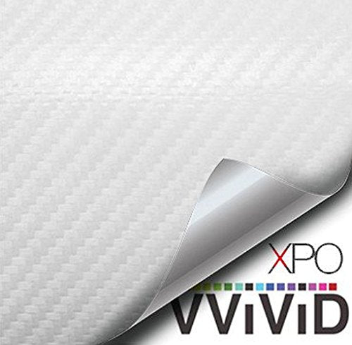 VViViD Dry Carbon Fibre Detailing Vinyl Wrap Tape 2" x 20ft DIY Roll (White) - color: Carbon Fiber White