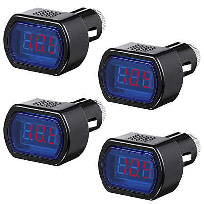 4 Pieces Dc 12v-24v LED Digital Car Voltmeter for Auto Car Motorcycle Truck