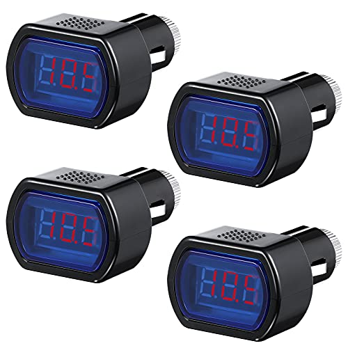 4 Pieces Dc 12v-24v LED Digital Car Voltmeter for Auto Car Motorcycle Truck