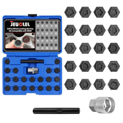 22PCS Wheel Locking Nut Key Kit Compatible with BMW Series - color: 22pc Socket Set