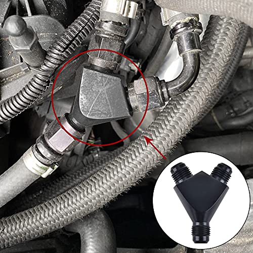 EVIL ENERGY 6AN Y Block Flare Fitting Adapter Union Splitter Black - size: 3 × 6AN